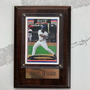 MLB Carlos Delgado NY Mets Wood Plaque